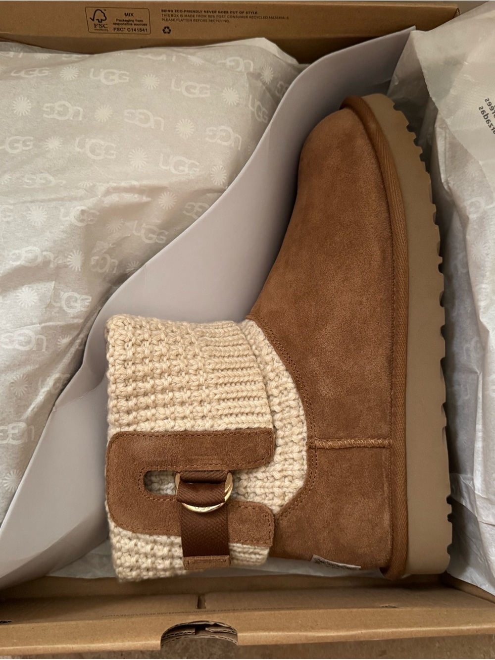 🤎 NEW UGG Classic Solene Mini Boots – Chestnut – Women’s Size 10 – NIB 🤎 - Picture 3 of 4